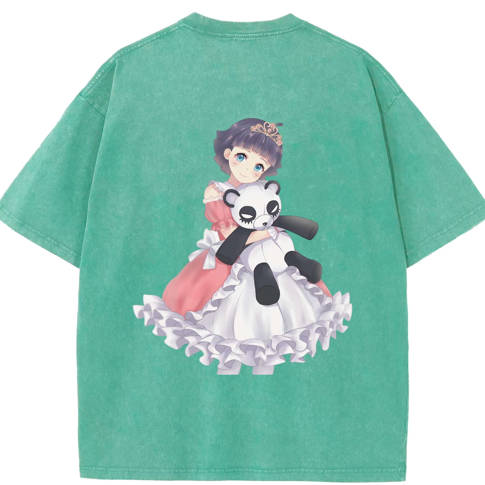（画像用） NARUTO -ナルト- うずまき ヒマワリ Uzumaki Himawari 綿100% ヴィンテージ風 半袖Tシャツ（背面プリント）